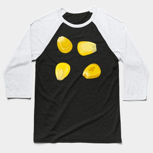 Sweet Corn Kernels Baseball T-Shirt by smithandco